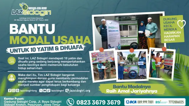 Dukung Kemandirian Ekonomi, LAZ Sidogiri Salurkan Bantuan Usaha untuk Ibu Sumiati Pasuruan