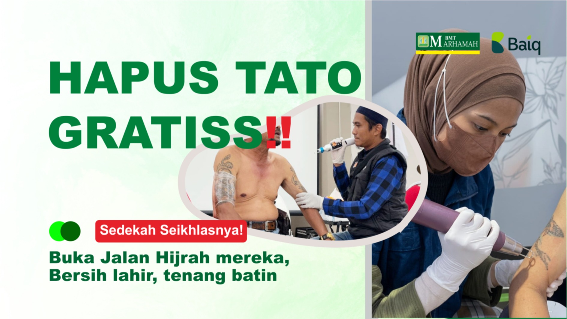 HAPUS TATO GRATIS, Bersih Lahir Tenang Batin